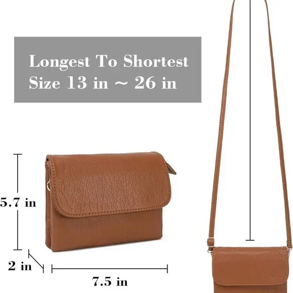Soft Small Leather Crossbody Bags for Women RFID Blocking Travel Purses Handbags